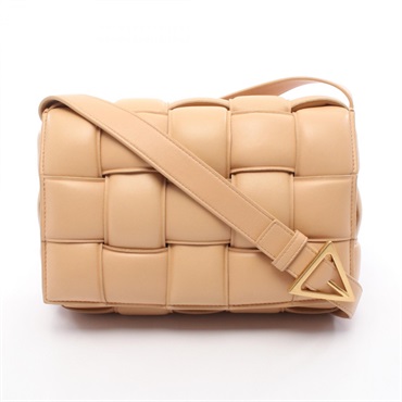 BOTTEGA VENETA Padded Cassette Intrecciato Shoulder Bag 591970 leather Beige BV