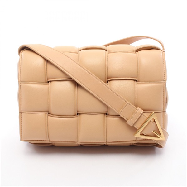 BOTTEGA VENETA Padded Cassette Intrecciato Shoulder Bag 591970 leather Beige BV