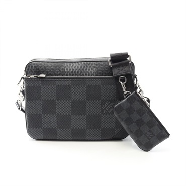 LOUIS VUITTON Trio Messenger Shoulder Bag N50017 Damier Graphite Canvas Black LV