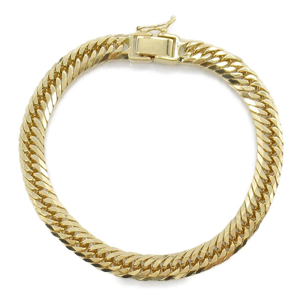 JEWELRY  Triple 8 side Curb link chain Bracelet 18KYG Yellow Gold NEW unisex