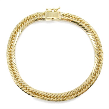 JEWELRY Triple 8 side Curb link chain Bracelet 18KYG Yellow Gold NEW unisex