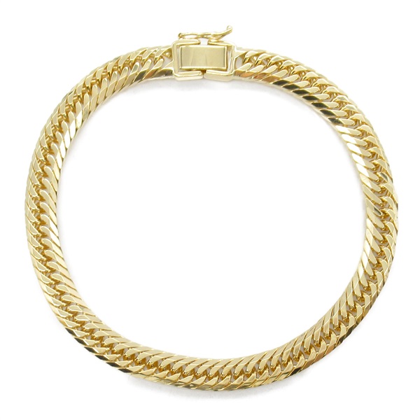JEWELRY Triple 8 side Curb link chain Bracelet 18KYG Yellow Gold NEW unisex