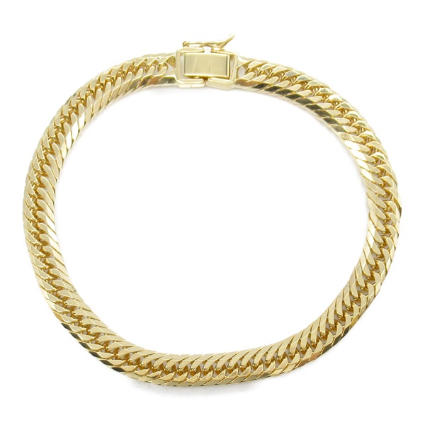 JEWELRY Triple 8 side Curb link chain  Bracelet 18KYG Yellow Gold NEW unisex