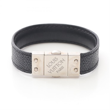 LOUIS VUITTON Check It Bracelet Damier graphite Stainless Steel PVC Black Used