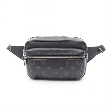 LOUIS VUITTON Waist Bum bag M30245 Taigalama canvas leather Black Noir Used mens