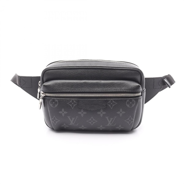 LOUIS VUITTON Waist Bum bag M30245 Taigalama canvas leather Black Noir Used mens