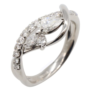 JEWELRY Diamond Ring Pt900 Platinum Used women US size 6.25