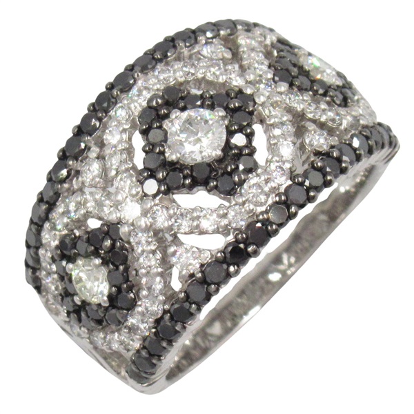 JEWELRY Diamond Ring 18KWG White Gold Black Used women US size 6.5