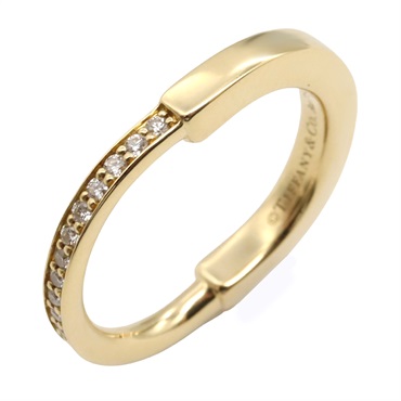 TIFFANY＆CO Lock Diamond Ring 18KYG Yellow Gold Used women US size 5