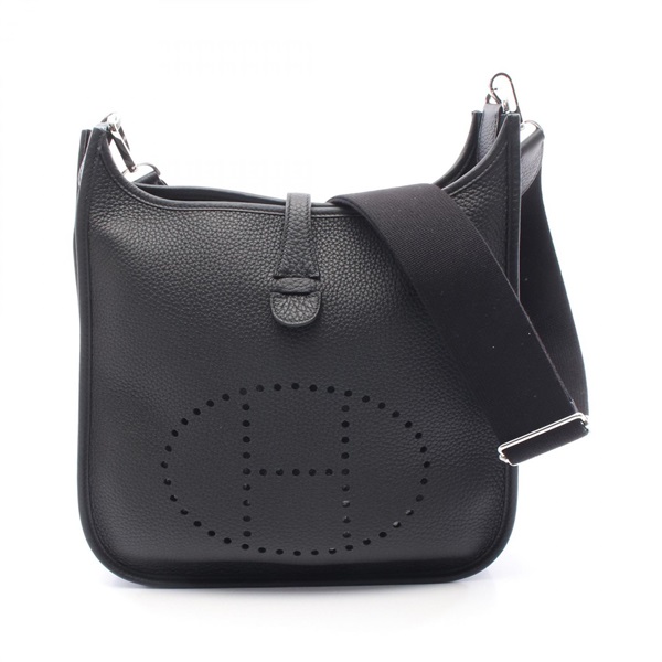 HERMES Evelyne 3 PM Crossbody Shoulder Bag K Clemence Leather Black SHW