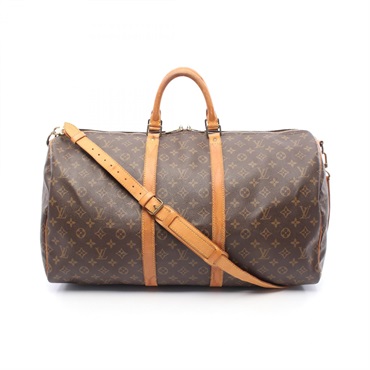 LOUIS VUITTON Keepall 55 Hand shoulder bag M41424 Monogram canvas Brown Used LV