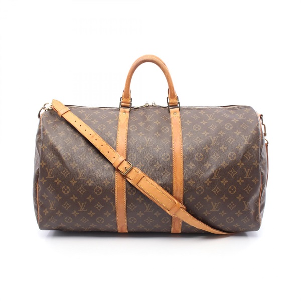 LOUIS VUITTON Keepall 55 Hand shoulder bag M41424 Monogram canvas Brown Used LV