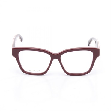 GUCCI Interlocking G Glasses GG1302O Plastic Bordeaux Beige Brown Used Unisex
