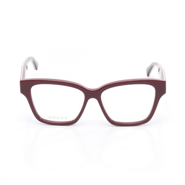 GUCCI Interlocking G Glasses GG1302O Plastic Bordeaux Beige Brown Used Unisex