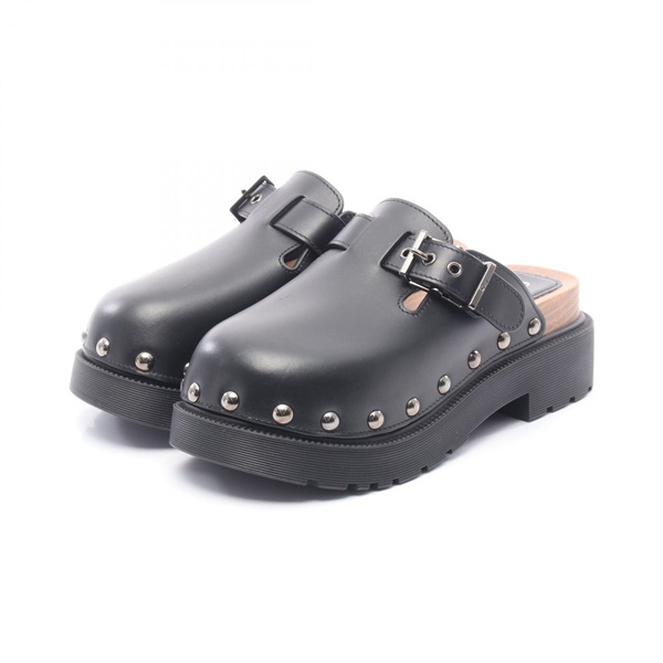 Christian Dior Diorquake Sandals sabot leather Black Used Women #35