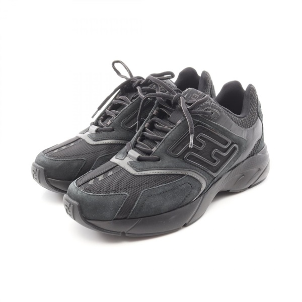 FENDI FASTER sneakers shoes Suede Fabric Black Used mens #5