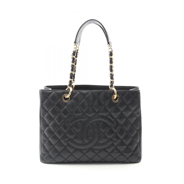 CHANEL Matelasse Grand Shopping GST Chain shoulder Tote Bag A50995 leather Black