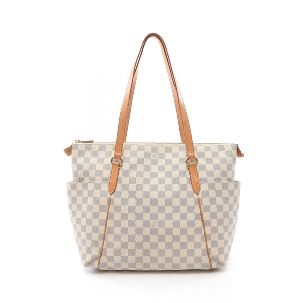 LOUIS VUITTON Totally MM Shoulder Tote Bag N51262 Damier Azur canvas White Used