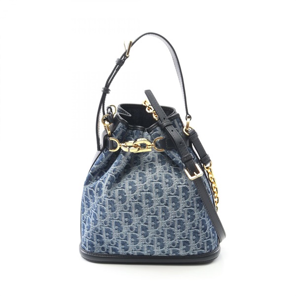 Christian Dior C'est Dior Medium Oblique Jacquard Shoulder Bag denim leather