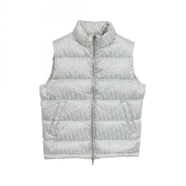 Christian Dior Oblique Down vest 033C410A4462 Nylon Blue Used mens #46