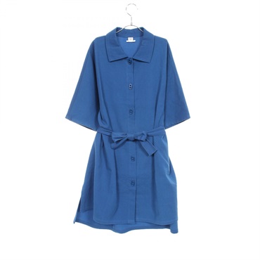 HERMES Chaine D'Ancre Dress 4E3528DO Cotton Nylon Blue #40 Used Women