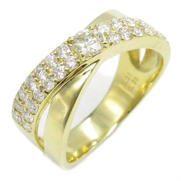 JEWELRY Diamond Ring 18KYG Yellow Gold Used Women US size 9.25