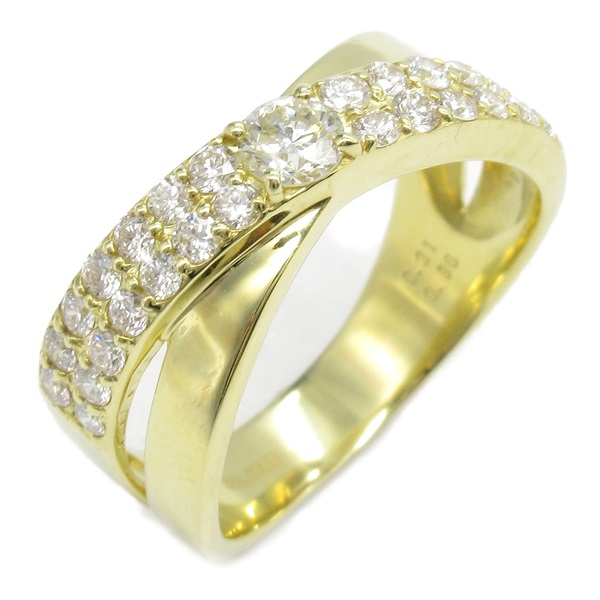 JEWELRY Diamond Ring 18KYG Yellow Gold Used Women US size 9.25