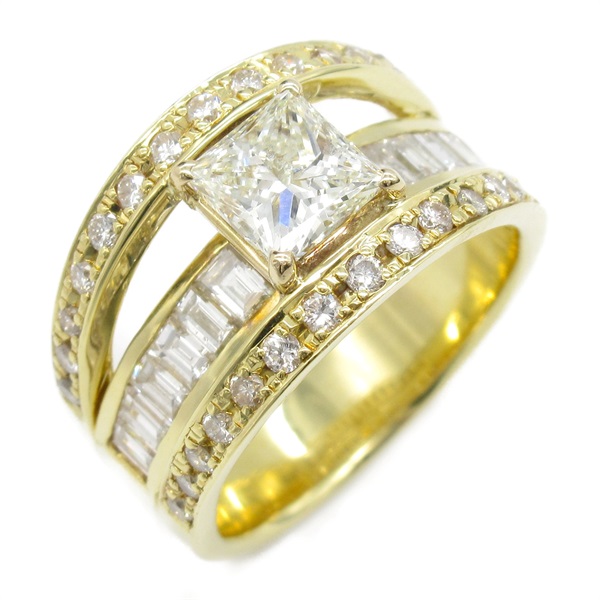 JEWELRY Diamond Ring 18KYG Yellow Gold Used Women US size 5.5