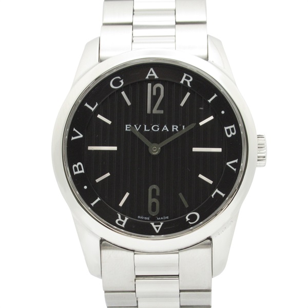BVLGARI Solo tempo Wrist Watch ST37S Quartz Stainless Steel Used mens