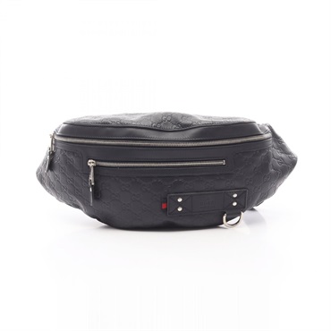 GUCCI Guccissima sherry line Waist bag 246409 leather Navy Used mens