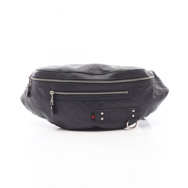 GUCCI Guccissima sherry line Waist bag 246409 leather Navy Used mens