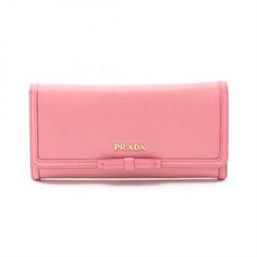 PRADA Vitello MOVE TR Bifold wallet 1MH132 Saffiano leather Pink Used Women