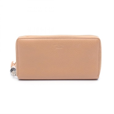 GUCCI Bamboo tassel Around zip long wallet purse 307984 leather Pink Used Women