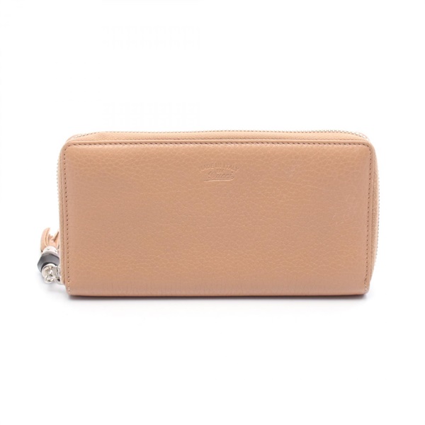 GUCCI Bamboo tassel Around zip long wallet purse 307984 leather Pink Used Women