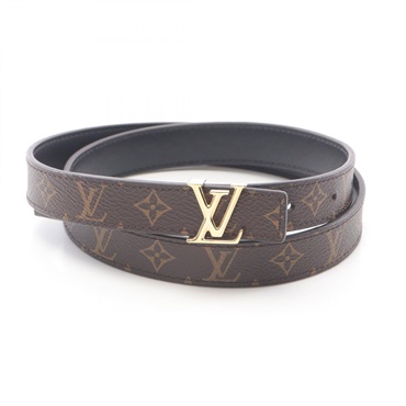 LOUIS VUITTON LV Iconic Belt M0431 Monogram leather canvas Brown Black Used