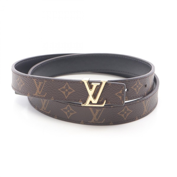 LOUIS VUITTON LV Iconic Belt M0431 Monogram leather canvas Brown Black Used