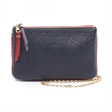 LOUIS VUITTON Pochette Double Zip Chain Shoulder Bag M63916 Monogram Empreinte