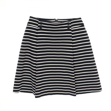 Christian Dior Marine Stripe Skirt 1C232A1418 Cotton Navy White #F36 Used Women