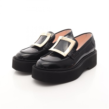 Roger Vivier Viv Ranger Loafers Flat Shoes leather Black Size 37.5 Used Women