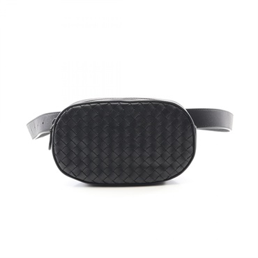 BOTTEGA VENETA Intrecciato Crossbody Waist bag 563906VO0AD1000 leather Black NEW