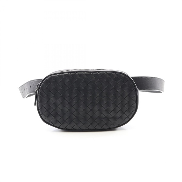 BOTTEGA VENETA Intrecciato Crossbody Waist bag 563906VO0AD1000 leather Black NEW