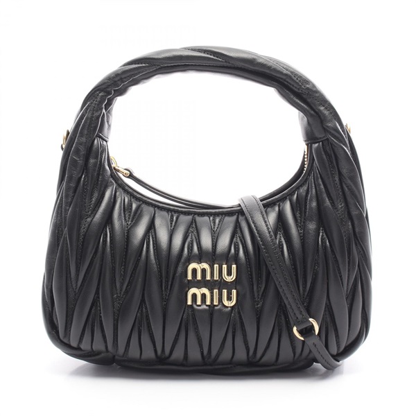 Miu Miu Wonder Matelasse Hobo shoulder crossbody Handbag Leather 5BC125AN88F0002