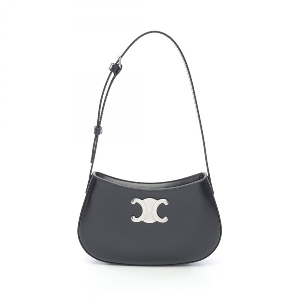 CELINE Medium Tilly Triomphe Shoulder Bag 115703BF438 leather Black NEW Women