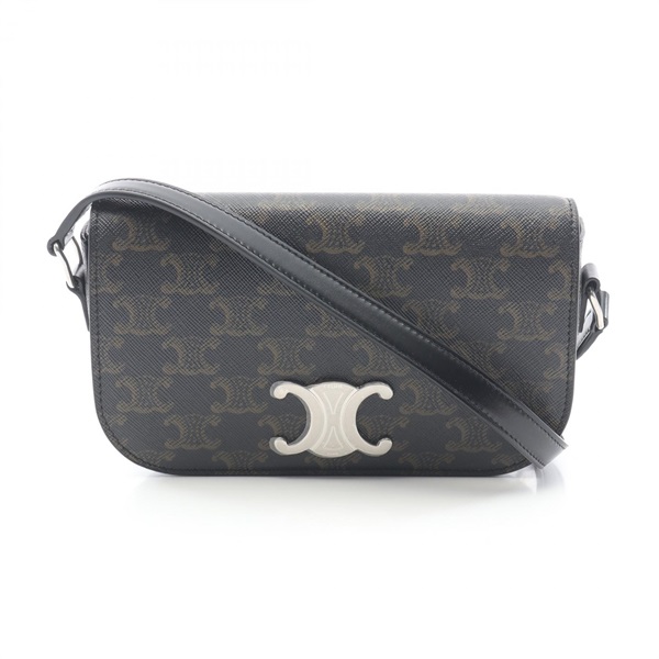 CELINE Small Triomphe Crossbody Shoulder Bag 11789 canvas Black NEW unisex