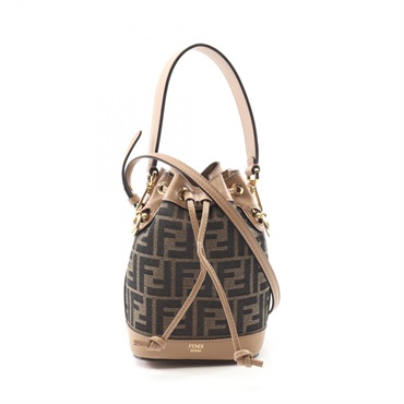 FENDI Mini Mon Tresor Shoulder Handbag 8BS093ALP3F1AOE canvas leather Brown NEW