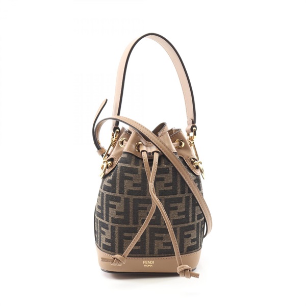 FENDI Mini Mon Tresor Shoulder Handbag 8BS093ALP3F1AOE canvas leather Brown NEW