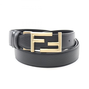 FENDI FF logo buckle belt 7C034470JF05TC leather Black NEW mens