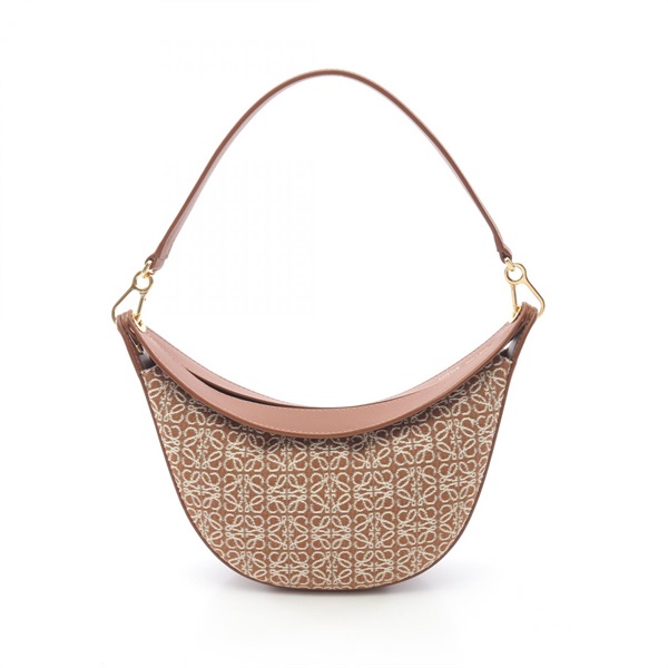 LOEWE Luna SMALL Shoulder Bag A923PM1X029232713 canvas leather Brown Beige NEW