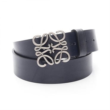 LOEWE Chunky Anagram Belt E619238X490445100 Leather Navy Length 116.5cm NEW Mens