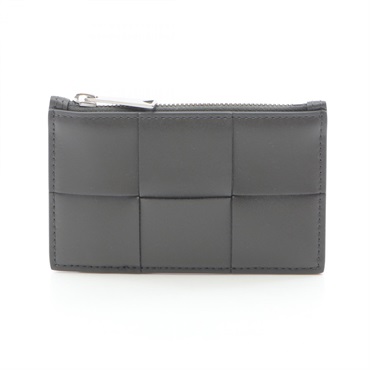 BOTTEGA VENETA Maxi Intrecciato Coin Purse 749456VBWD41446 Leather Gray Blue NEW